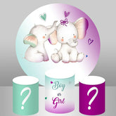 Lofaris Niedlich Runden Elefant Baby Dusche Hintergrund Bausatz
